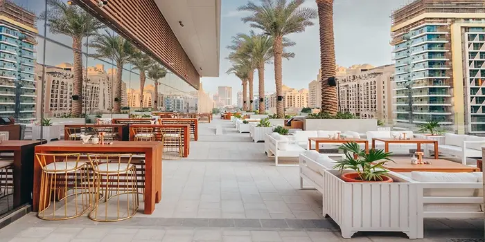 Soho Garden Palm Jumeirah rooftop nightlife with panoramic city and Palm views
