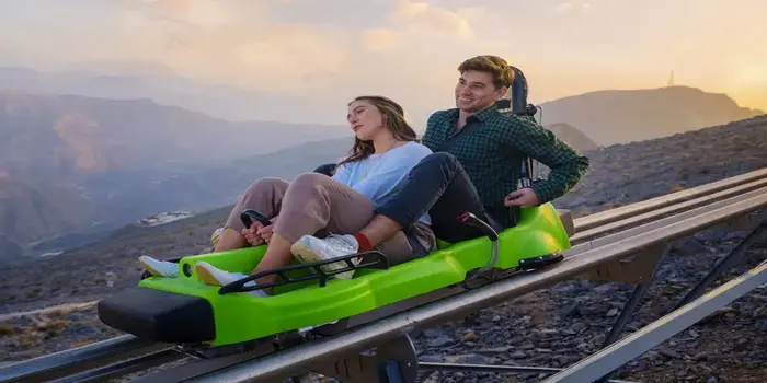 Ras Al Khaimah attractions with Jebel Jais mountains and coastline views